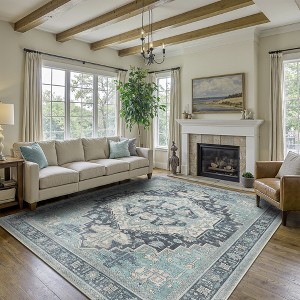 Abynow Medallion Distressed Persian Indoor Area Rug - 1 of 4