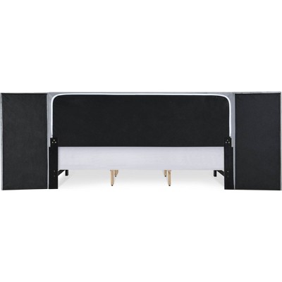 Sophisticated Gray Velvet King Bed with Channel Tufting