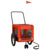 vidaXL Pet Bike Trailer Orange and Black Oxford Fabric and Iron 53.1" x 27" x 28.9" - 3 of 4