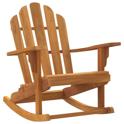 vidaXL Patio Adirondack Rocking Chair, 31.1"x39.4"x40.6" Solid Wood, Teak