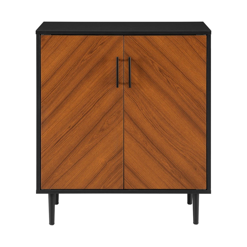 Photos - Wardrobe Angelo Modern Bookmatch Accent Cabinet Solid Black - Saracina Home