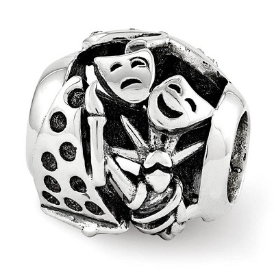Black Bow Jewelry New York Collage Sterling Silver and Crystal Bead Charm