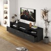 71"W Modern TV Stand TV Console Sideboard Entertainment Center Media Console with 3 Drawes and 3 Open Locker for TVs Up to 80", White/Black-ModernLuxe - 2 of 4