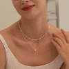 Attop Diamond Necklaces for Women, Dainty S925 Sterling Silver/ 14K Gold Choker Necklace Simple Silver - 3 of 4