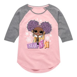 Girls' - LOL Surprise! - Winter Dolls Shirt Tail Raglan Graphic T-shirt - 1 of 4