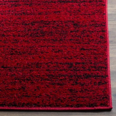 Adirondack Red and Black 8' x 10' Synthetic Rectangular Area Rug