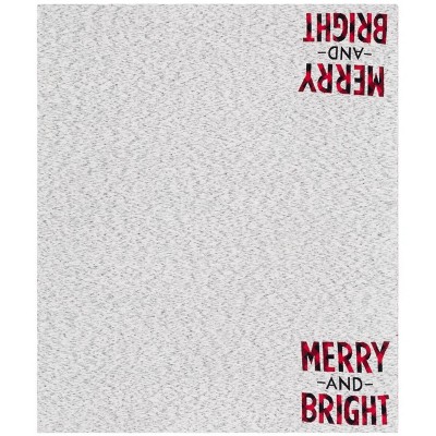 Merry and Bright Grey and Red Cotton Throw Blanket