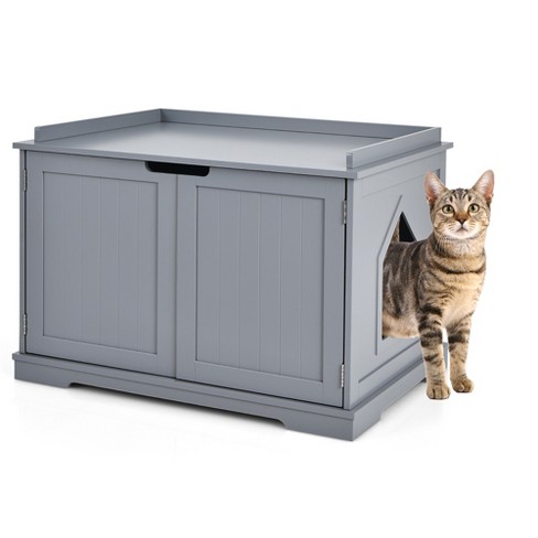 Cat washroom bench 2024 litter box enclosure