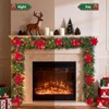 Christmas Garland with Lights&Christmas Wreaths for Front Door Set,Christmas Decoration with Pine Cones - 2 of 4
