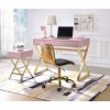 16" Coleen Accent Table Pink/Gold Finish - Acme Furniture: Brass Base, Wood Veneer, No Assembly Required - 4 of 4