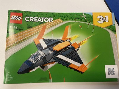 LEGO Creator 31126 - L’Avion Supersonique, Jouet 3 en 1 Hélicoptère  Bateau Avion pas cher 