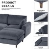 INFURNIC Sofas Modern Corduroy Modular Sectional Sofa U Shaped L Shaped Convertible with Pillows for Living Room, Grey, 121.65"*63"*32.68" - 2 of 4