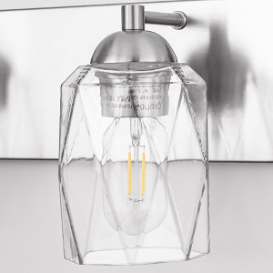YANSUN 5.5 in. Clear Diamond Clear Glass Hexagon Lamp Shade with 1 in. Neckless Glass Fitter for Pendant, Vanity Light - 1 of 1