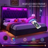 LED Frame with 53.2" Storage Headboard,USB Ports,No Box Spring Needed - 4 of 4
