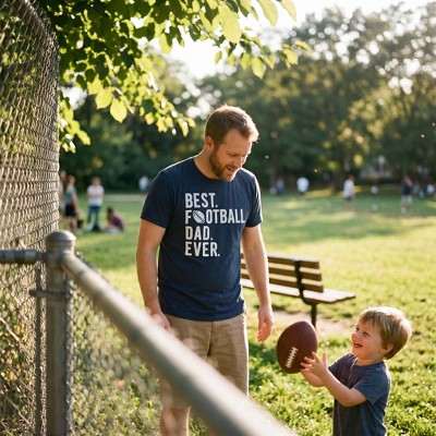 Мужские футболки Crazy Dog T-Shirts, Inc. Mens Funny T Shirts Best Football Dad Ever Sarcastic Fathers Day Graphic Novelty Tee for Men - Crazy Dog Men's T Shirt Gift for Dad Navy S — фото 3