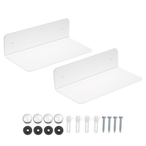 Unique Bargains Acrylic Floating Wall Mounted Floating Shelf for Bathroom Wall Decoration - 1 of 4