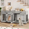 Acekool Double Dog Crate Furniture, 71" Heavy Duty Indoor Dog Kennel with Divider, 3 Drawers & Tabletop, for Small/Medium Breeds - 3 of 4