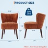 Bedroom Accent Chair Living Room Chair, Armless Lounge Chair w/Wood Legs Upholstered Makeup Vanity Tufted Side Chair Fabric Comfy Sofa Chairs - 2 of 4