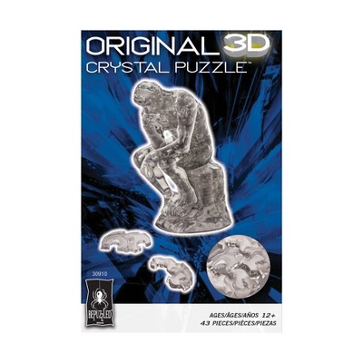 Clear 3D Crystal Puzzle of The Thinker Statue, 43 Pieces