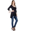 Womens Black and Beige Bell Sleeve Hi Low Tunic Top - 24seven Comfort Apparel™ - 2 of 4