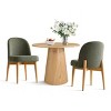 3-Piece Modern Round Dining Table Set, 35" Dining Table with 2 Upholstered Armless Dining Chairs for Small Dining Room, Kitchen-Maison Boucle - 3 of 4
