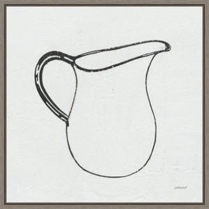 16" x 16" Retro Pitcher Kitchen by Kathrine Lovell Framed Wall Canvas - Amanti Art: Vintage Americana Style, Hand-Stretched Canvas Artwork - 1 of 4