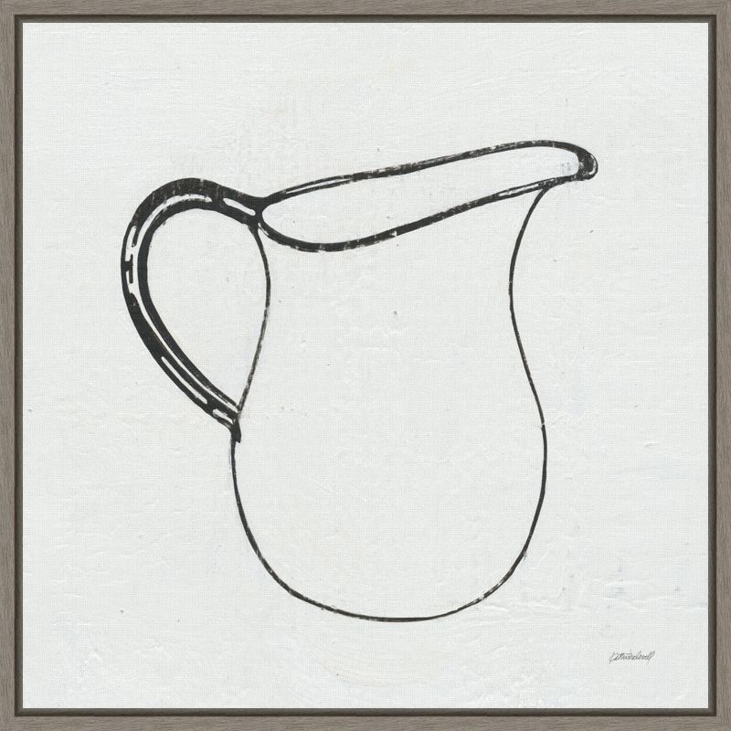 16&#34; x 16&#34; Retro Pitcher Kitchen by Kathrine Lovell Framed Wall Canvas - Amanti Art, 1 of 10