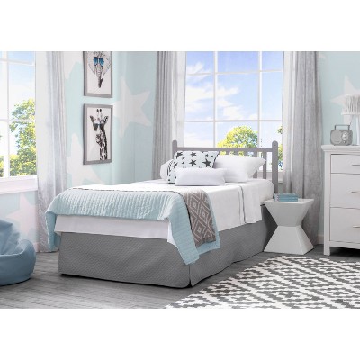 Gray Mini Convertible Baby Crib with Mattress