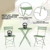 3-Piece Patio Bistro Set, Includes 2 Folding Chairs and 1 Foldable Table, Metal Outdoor Furniture for Balcony - 4 of 4