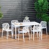 WestinTrends Playa 7-Piece Outdoor Metal Rectangle Patio Dining Table Set With Stackable Resin Patio Dining Chairs - 2 of 4