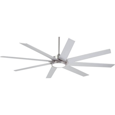 65" Possini Euro Design Modern Indoor Ceiling Fan with Light LED Dimmable Remote Control Brushed Steel for Living Room Kitchen Bedroom