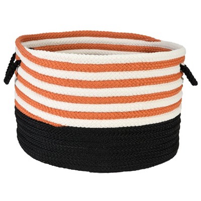 Colonial Mills Candy Swirl Baskets, 14-Inch by 14-Inch by 10-Inch, Orange/Black