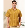 Lars Amadeus Men's Summer Striped Shirts Short Sleeves Button Down Beach Color Block Shirt - 2 of 4