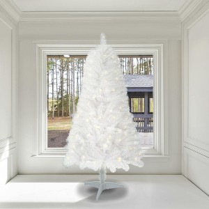 4FT Pre-Lit Artificial Christmas Tree, Artificial Christmas Tree With 241 Branch Tips, Xmas Tree Holiday Decoration with Stand For Home Party - 1 of 4