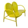 Northlight 47-Inch Outdoor Retro Tulip Steel Loveseat, Yellow - 3 of 4