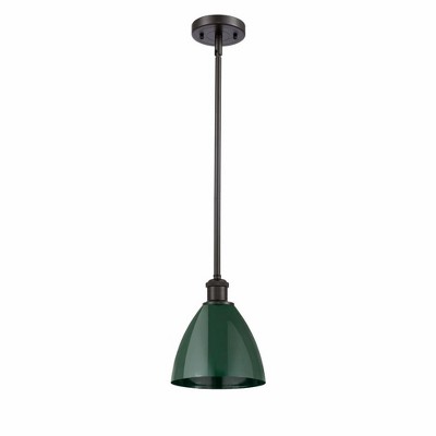 Plymouth Dome - 1 Light Stem Hung Pendant In Industrial Style-9.25 Inches Tall and 7.5 Inches Wide