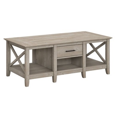 Key West Coffee Table with Storage Washed Gray - Bush Furniture