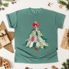 Christmas Tree Stitched - Women's Garment Dyed Graphic T-Shirt - 2 of 4