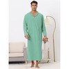 Lars Amadeus Men's Solid Color Side Split Hooded Long Night Gown with Pocket - 2 of 4