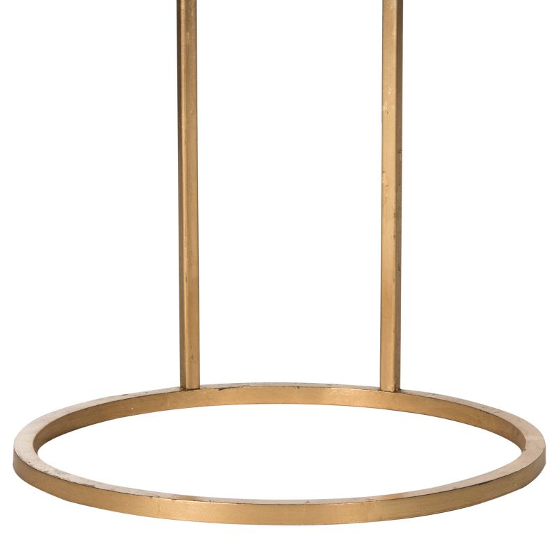 Calvin Round Gold Leaf End Table - Gold/Mirror - Safavieh., 4 of 5