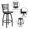 Flash Furniture Black Ladder Back Swivel Metal Barstool - 3 of 4