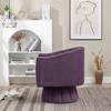SEYNAR Modern Glam Velvet Upholstered Round Swivel Accent Arm Barrel Chair for Living Room - 3 of 4