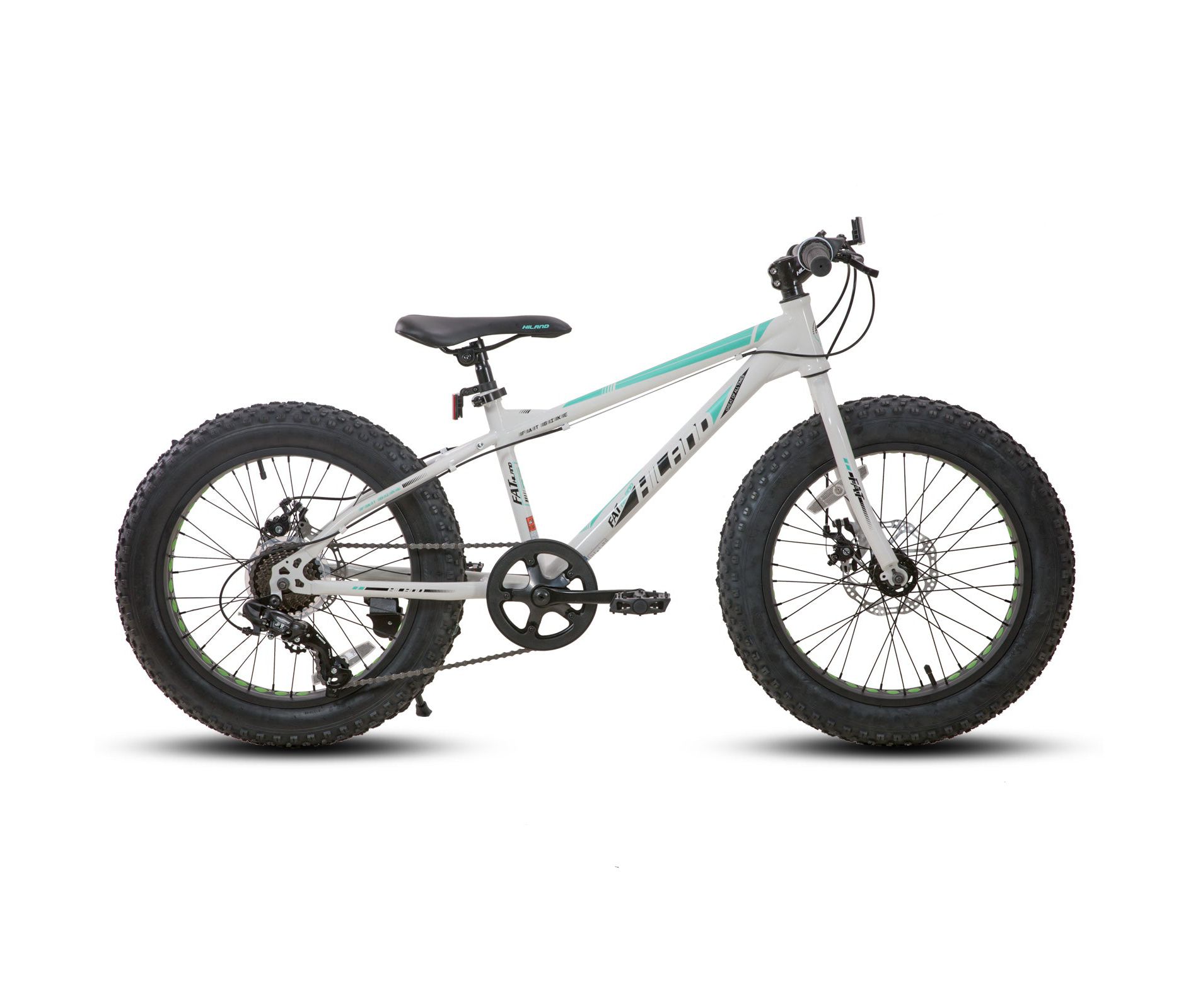 HILAND Fat Tire Mountain Bike, White, 20 inch