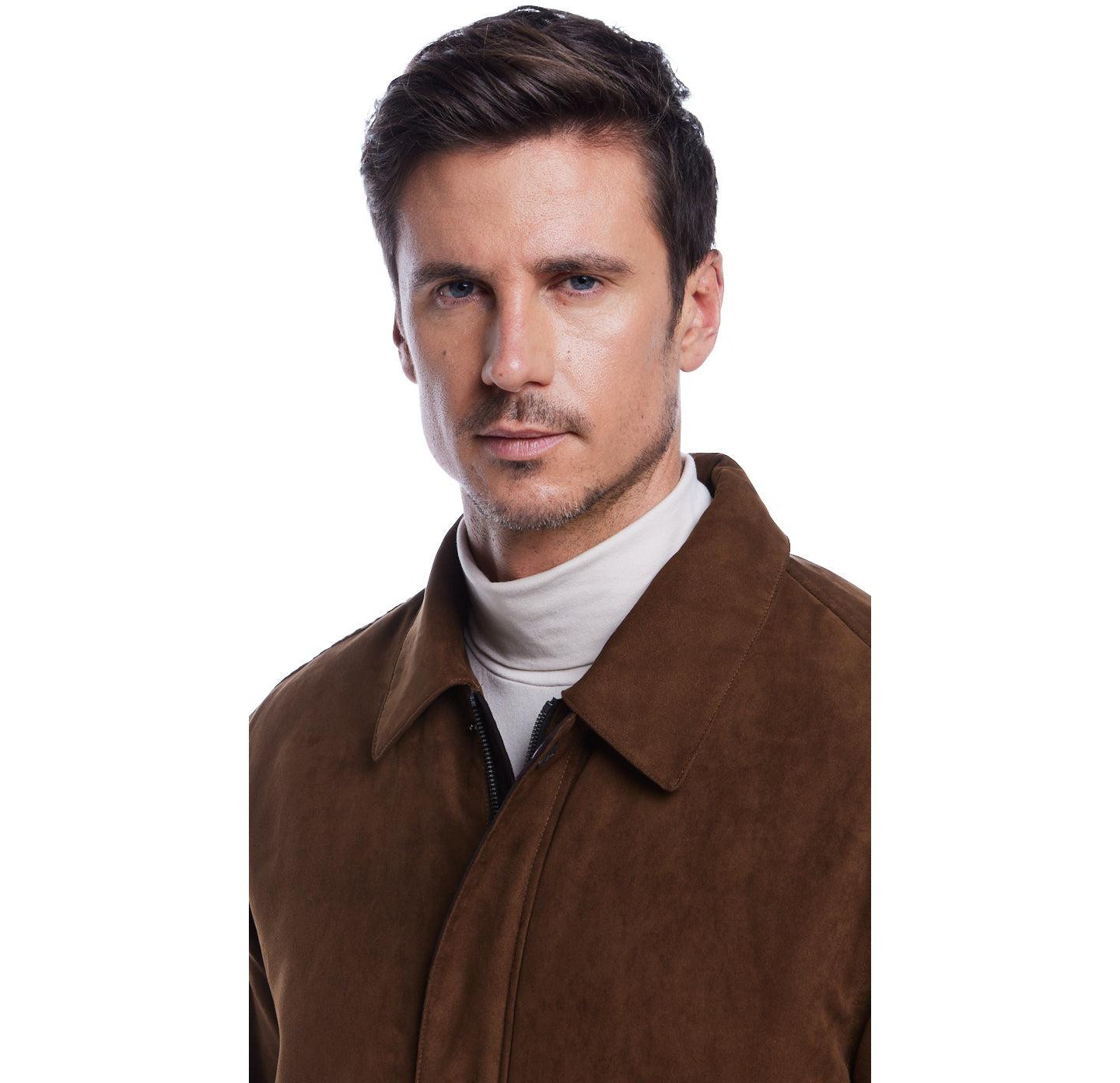 Мужская куртка Weatherproof Chocolate Brown Microsuede Bomber, цвет: Шоколадный — фото 6