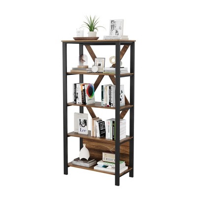 3/4/5 Tier Bookshelf with LED Lights, Bookcase with Open Display Shelves