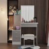 FUFU&GAGA Makeup Vanity Set with Mirror and Stool Makeup Table - 2 of 4