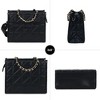 Tote Bag for Women Quilted Chains Stachel Purse and Handbags with Shoulder Strap (E.Black-M) - 2 of 4