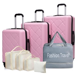 Kumasinova 8Pcs Hardshell Luggage Set,Lightweight ABS Suitcases with Travel Bag&4 Storage Set,Airline-Approved Spinner Suitcase,20/24/28" - 1 of 4