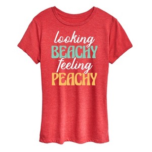 Women's - Instant Message - Looking Beachy Feeling Peachy Short Sleeve Graphic T-Shirt - 1 of 4