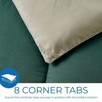 Hunter Green and Sage Microfiber Twin Reversible Duvet